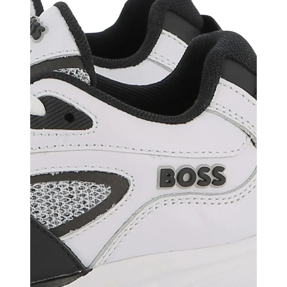 Hvite Sneakers Mesh Paneler Gummisåle