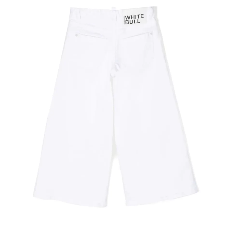 Hvite stretch-bomullsjeans