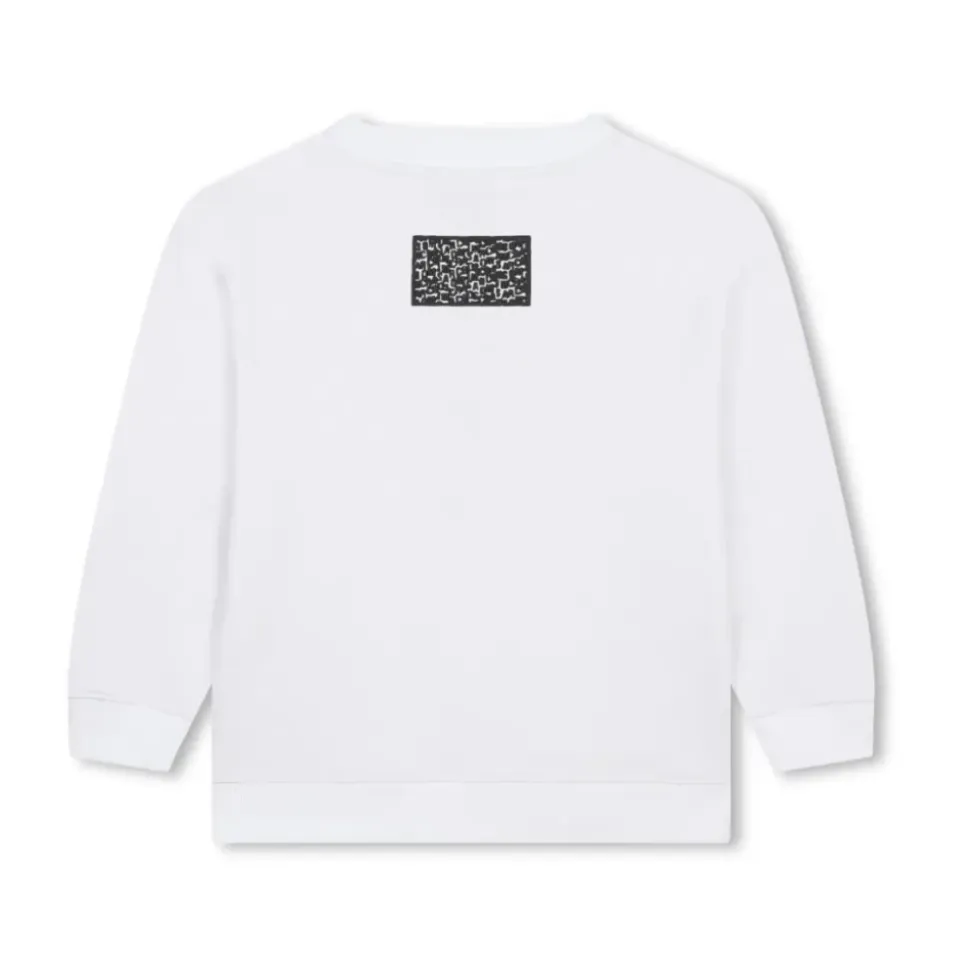 Hvit Logo Crew Neck Genser
