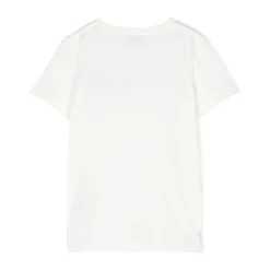 Hvit T-skjorte med logotrykk og web i jersey
