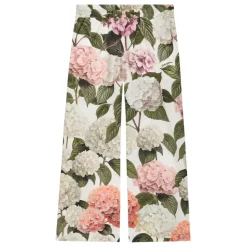 Hydrangea-print Poplin Bukser