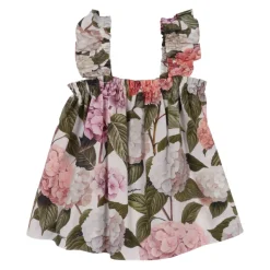 Hydrangea-print Poplin Top