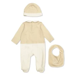 Ivory & Beige Logo Babygrow Gavesett