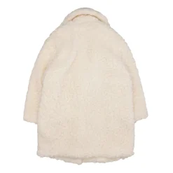 Ivory Faux Fur Kåpe med Reverskrage