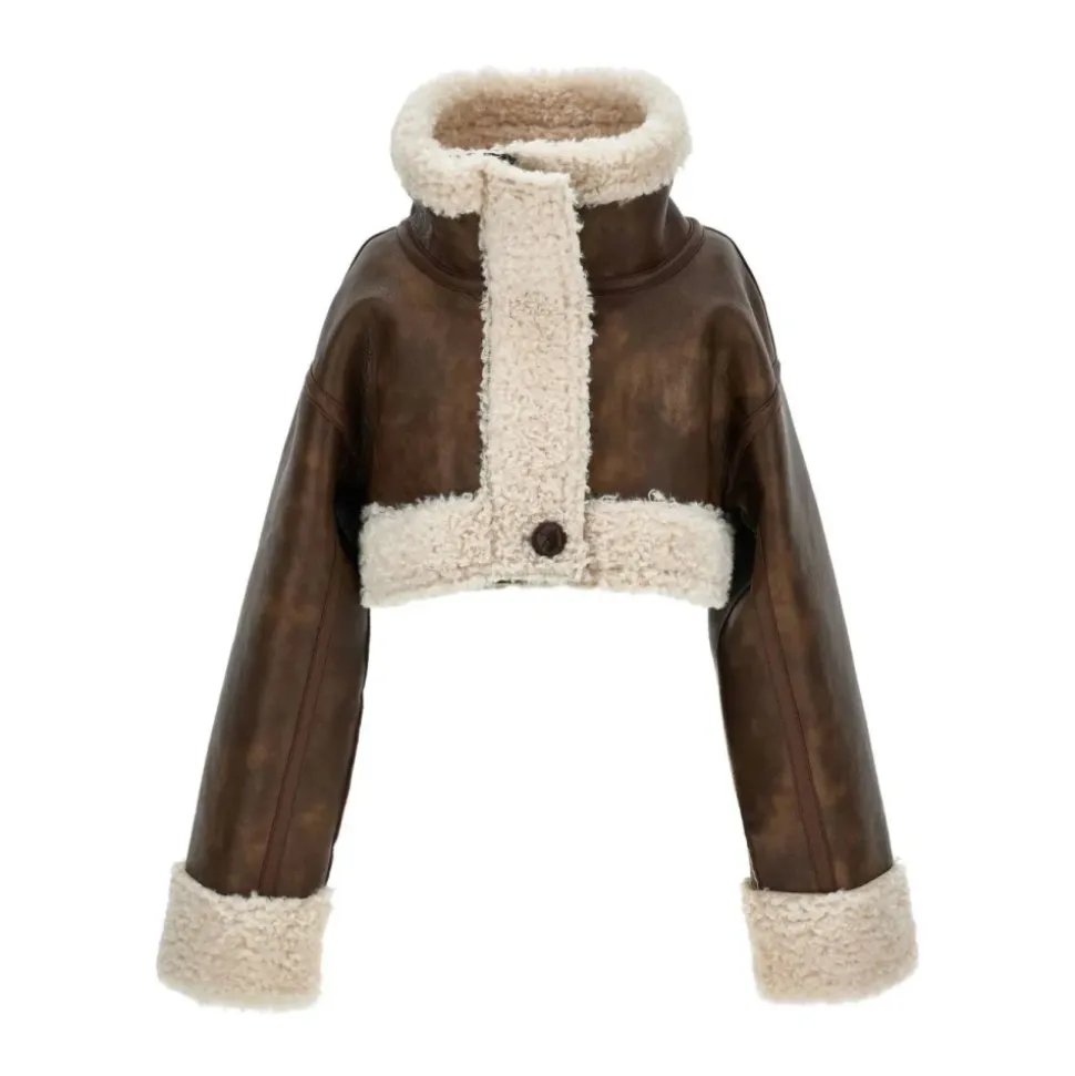 Jakke med shearling-detaljer