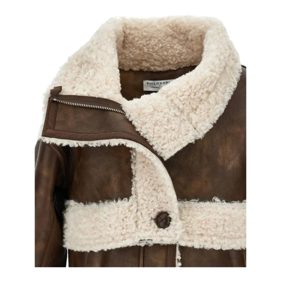 Jakke med shearling-detaljer
