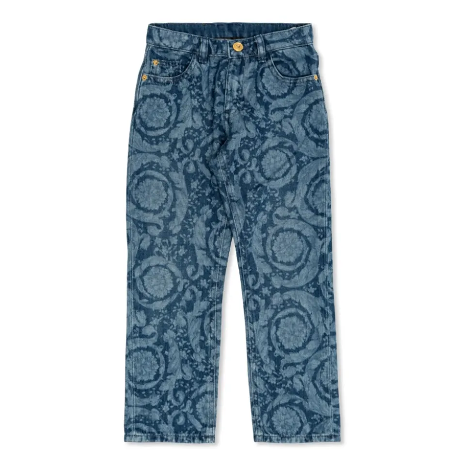 Jeans med barocco-mønster