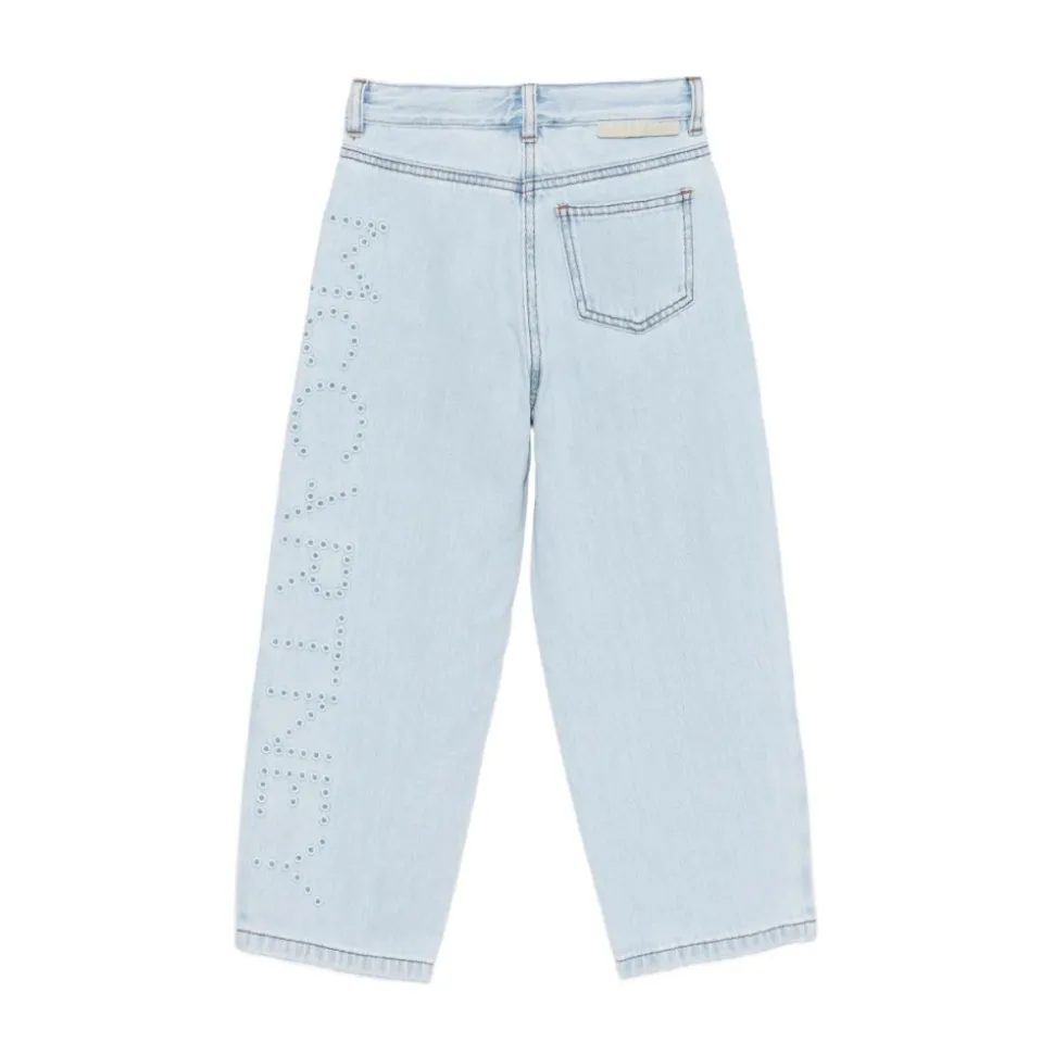 Jeans med brodert logo