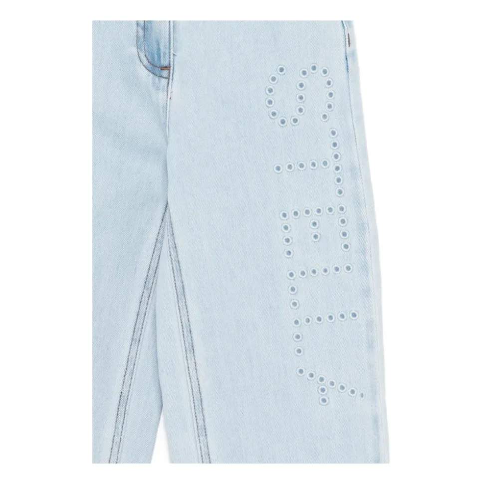 Jeans med brodert logo