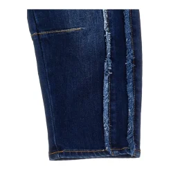 Jeans med Hello Kitty-applikasjon, frynsete