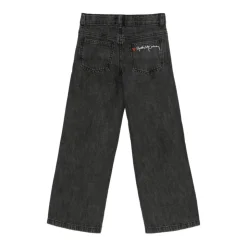 Jeans med logo i bomull, sidepynt med knapper