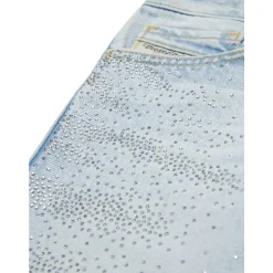 Jeans med lyse vask og strass