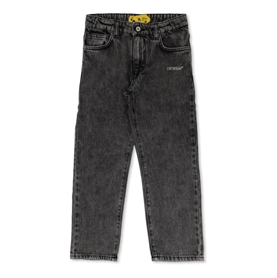 Jeans med trykt logo