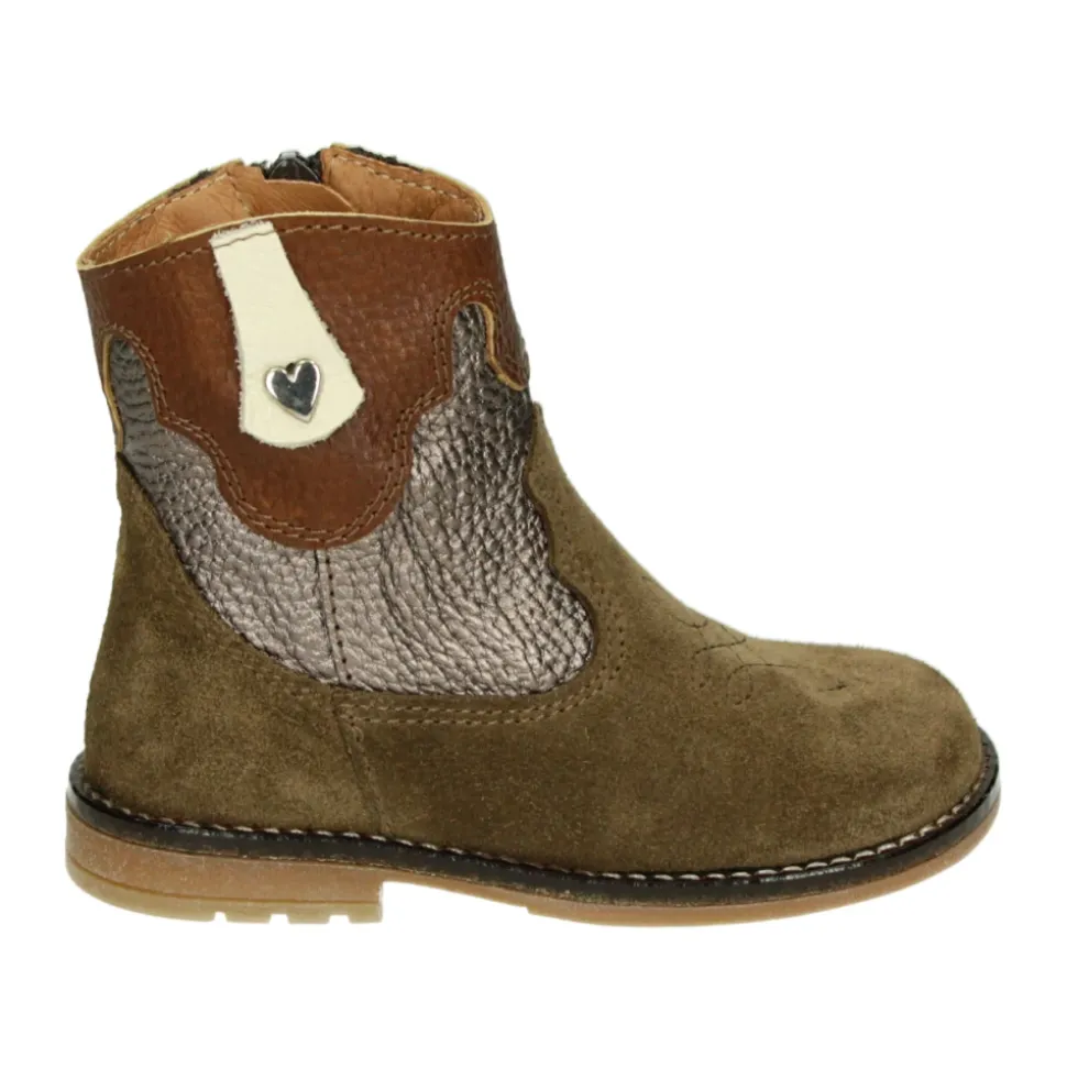 Jenter Korte Støvler Taupe Skinn Nubuck