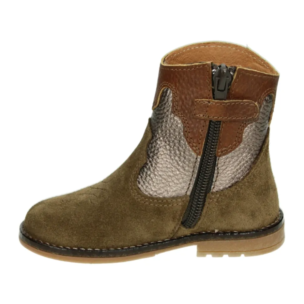 Jenter Korte Støvler Taupe Skinn Nubuck