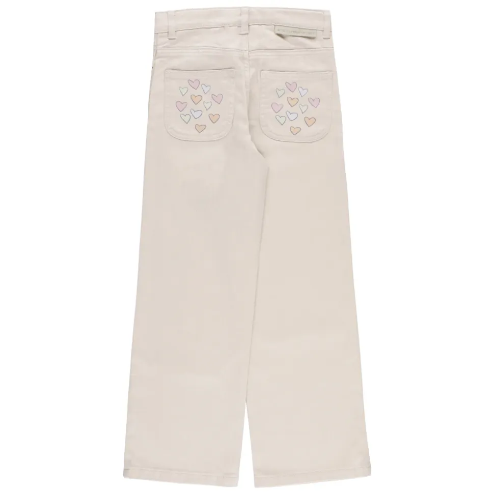Junior Beige Bomullsbukser med Print