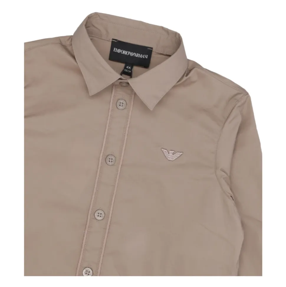 Junior Bomullsskjorte med Logo Broderi