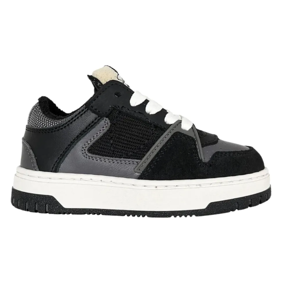 Junior Sneakers i semsket skinn og nylon