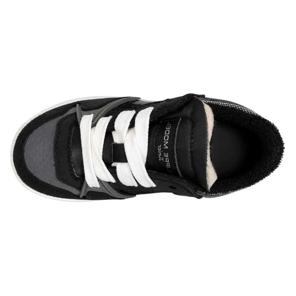 Junior Sneakers i semsket skinn og nylon