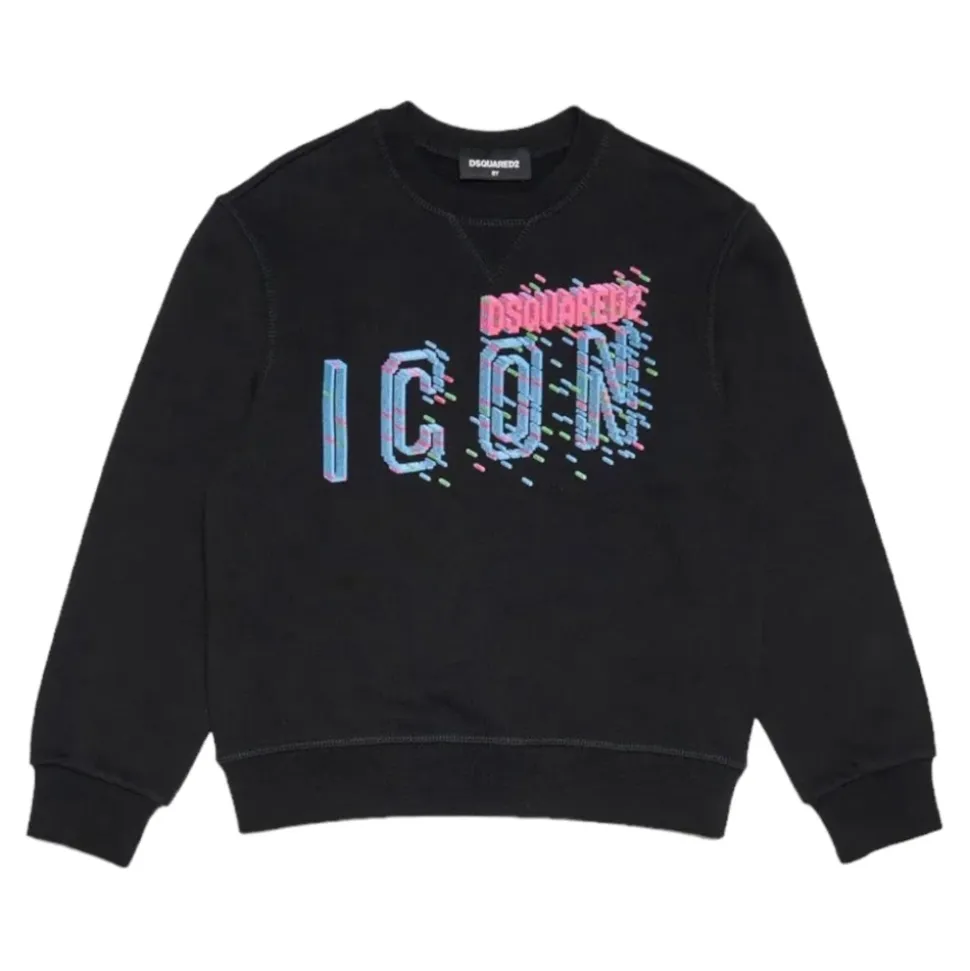 Kontrast Print Crewneck Sweatshirt for Jenter
