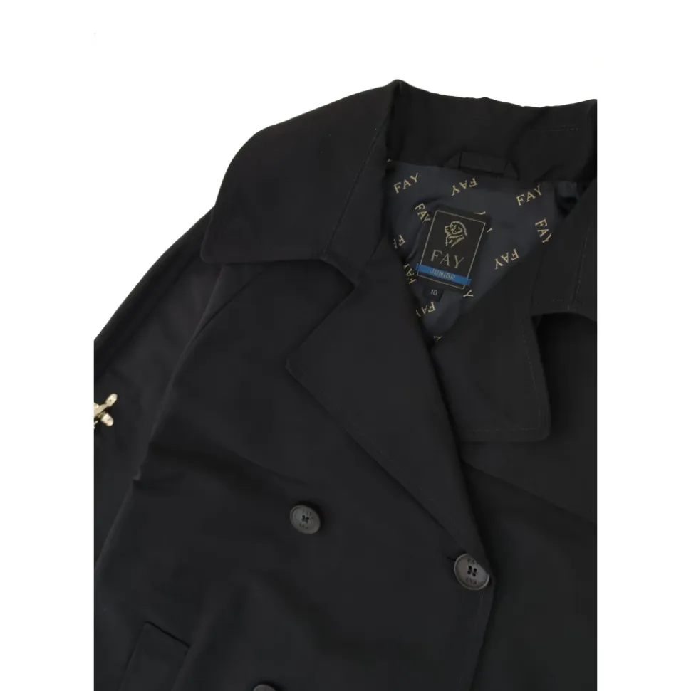 Kort, dobbeltspent trenchcoat