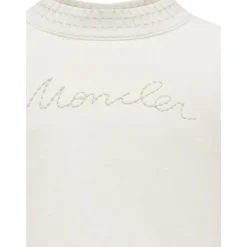 Kremet Cropped Genser med Ull Detaljer