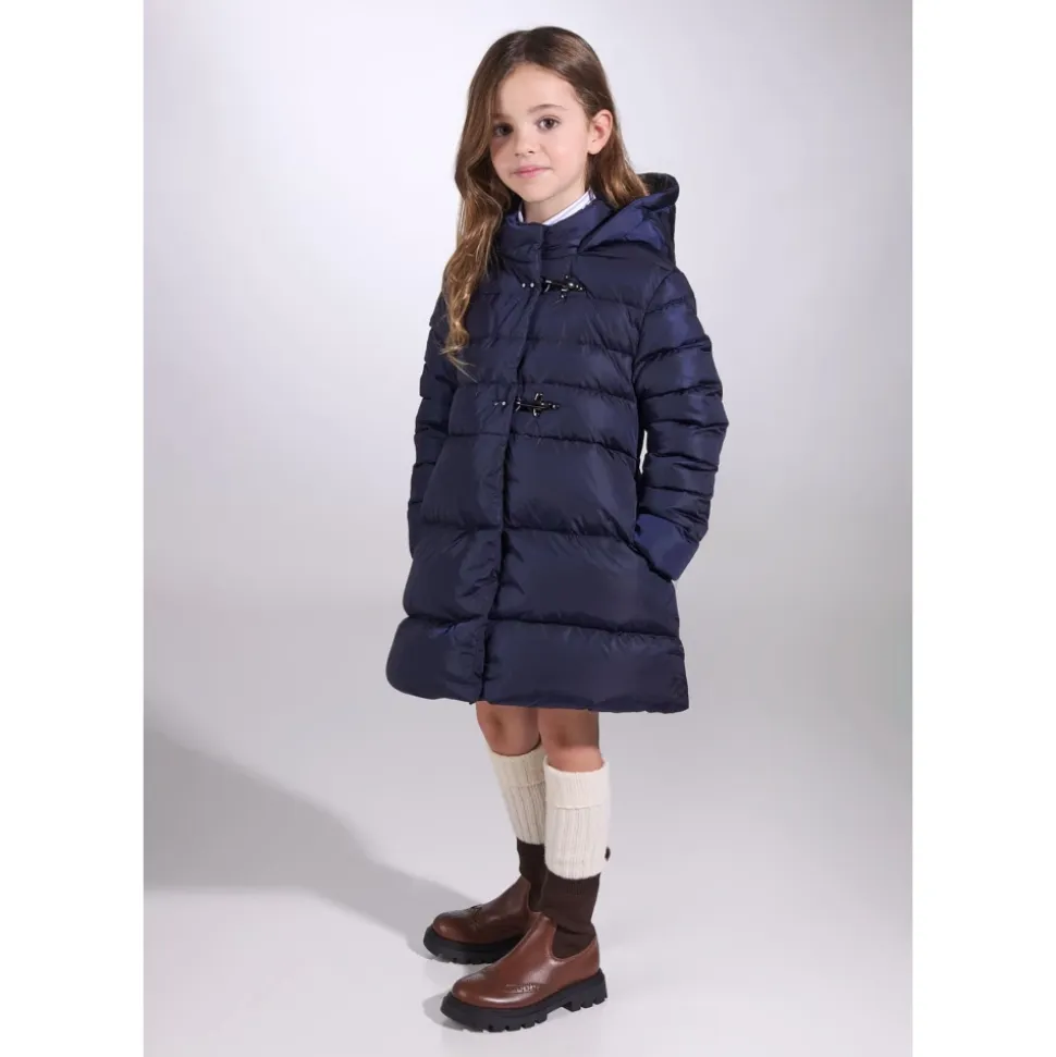 Lang dunjakke i nylon