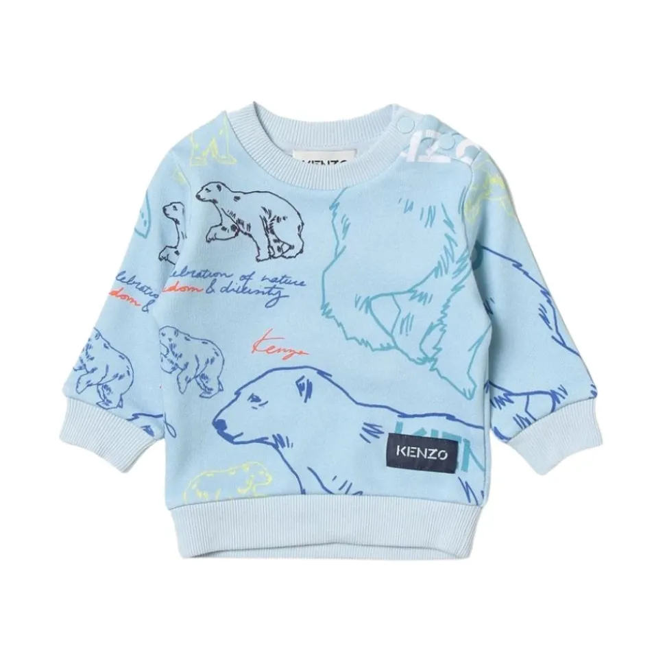 Langermet genser med rund hals og logo-print