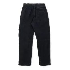 Linen Trousers With Logo Patch