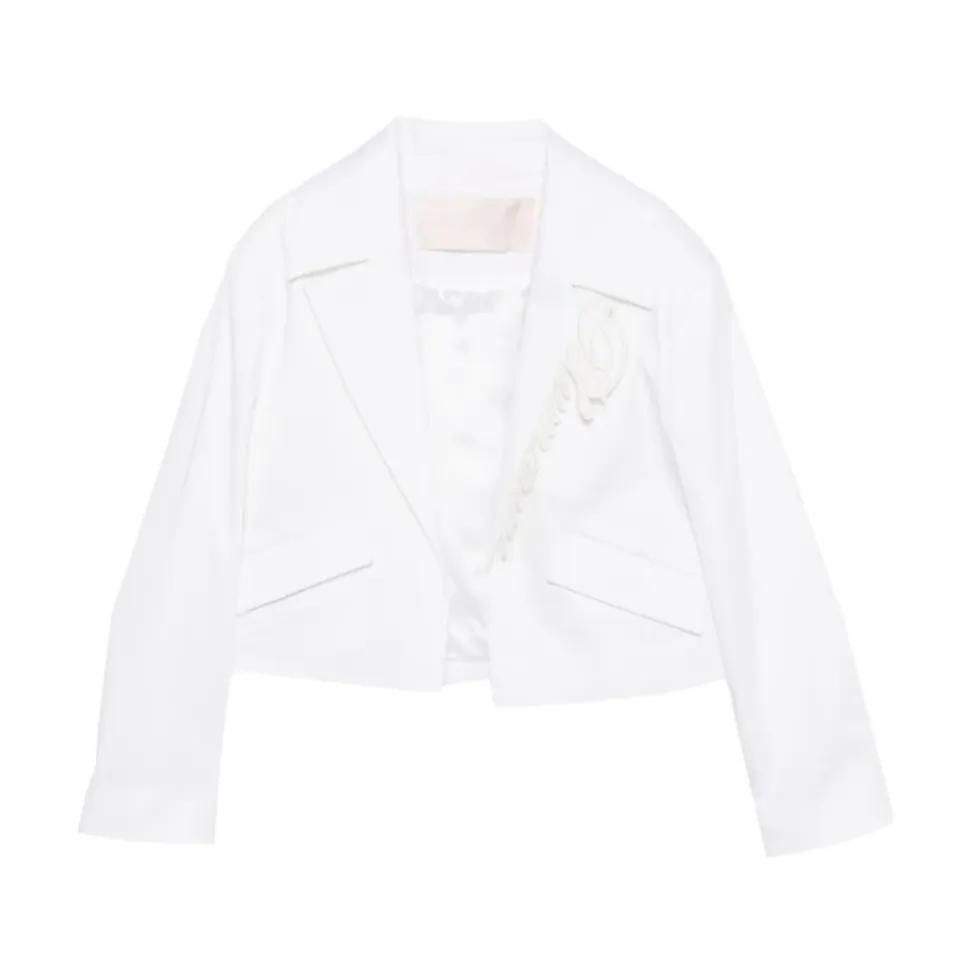 Logo-brodert cropped blazer