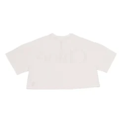 Logo Cropped Bomullsjersey T-skjorte