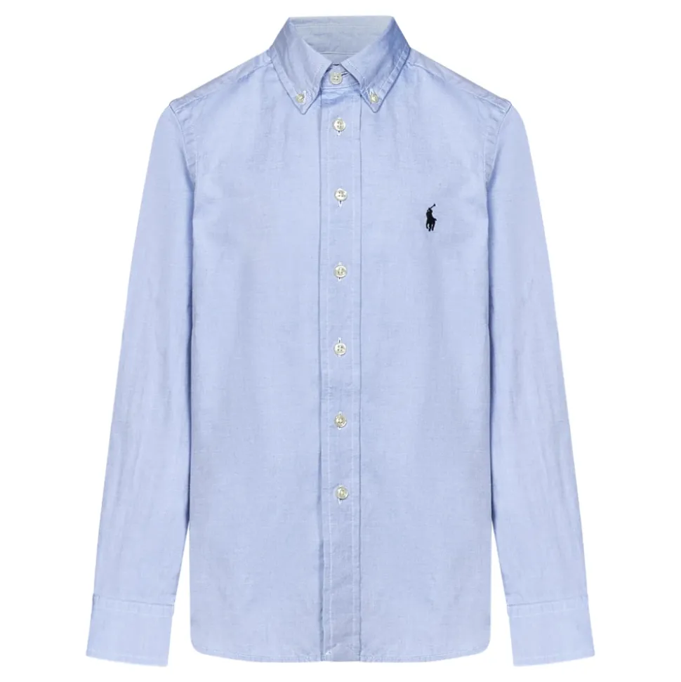 Logo Embroidered Cotton Oxford Shirt