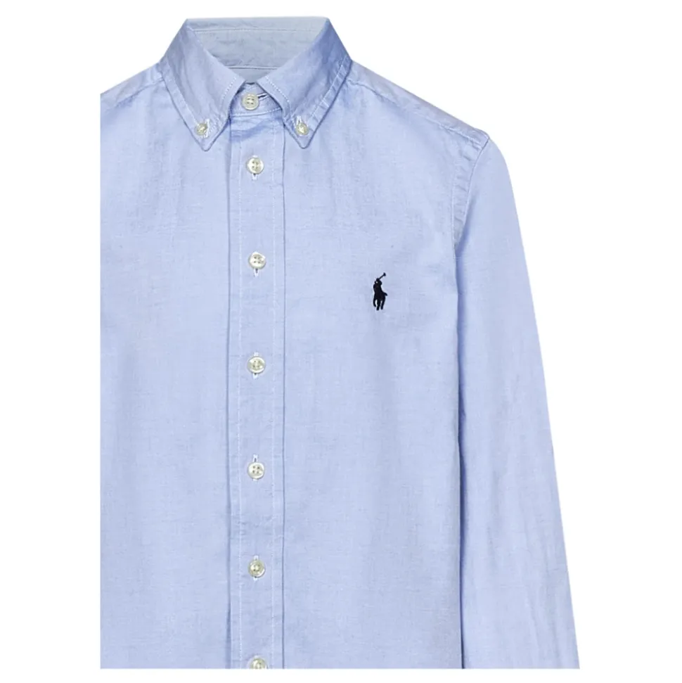Logo Embroidered Cotton Oxford Shirt
