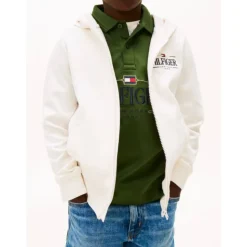 Logo Embroidery Interlock Knit Zip-Thru Hoody