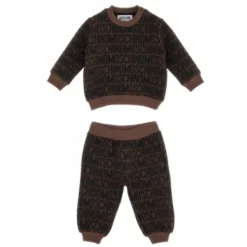 Logo Lettering Suit Set Crew Neck