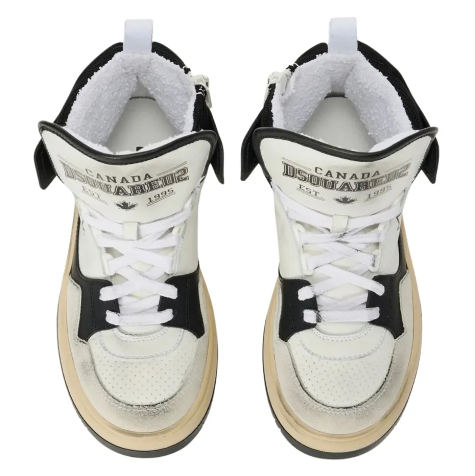 Logoprintede sneakers i skinn
