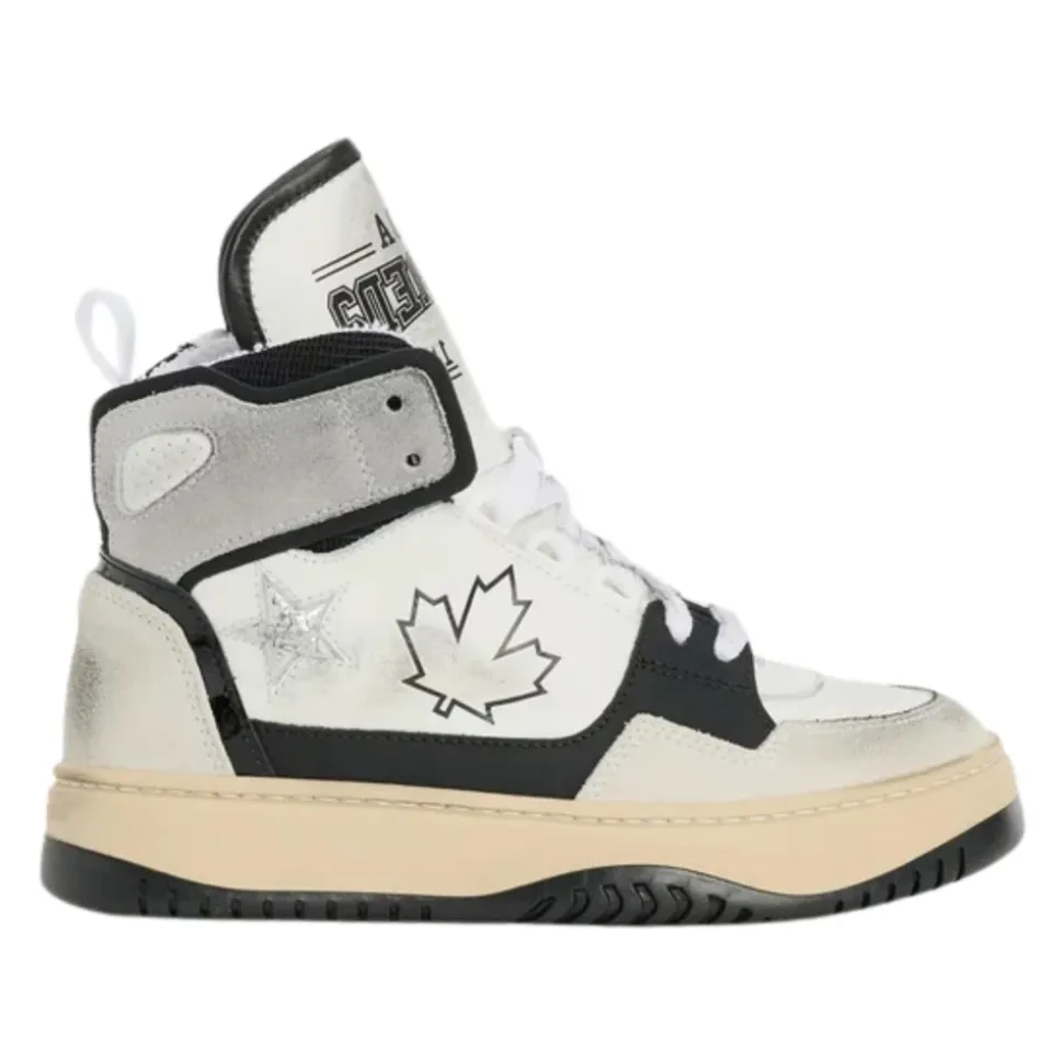 Logoprintede sneakers i skinn