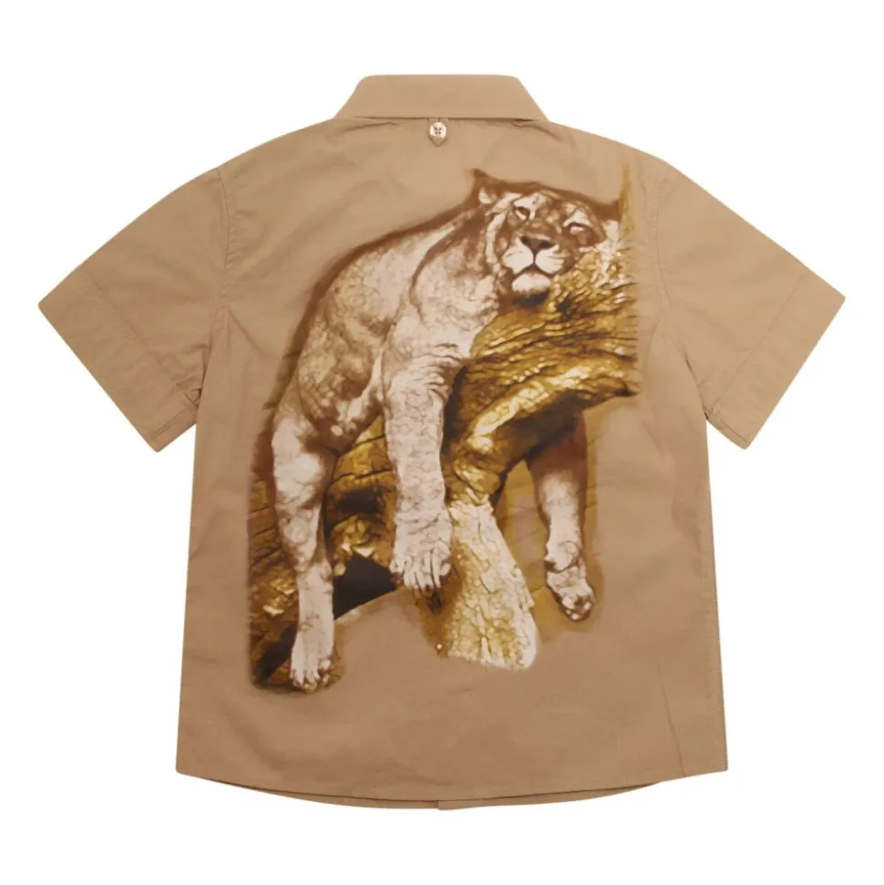 Logo Print Junior Shirt Sand Style