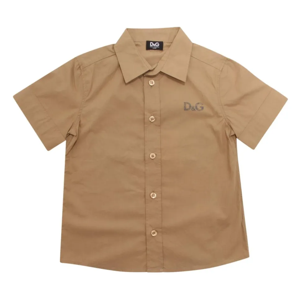 Logo Print Junior Shirt Sand Style