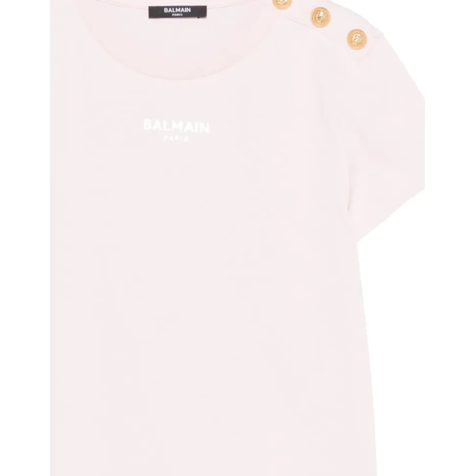 Logo T-skjorte med gullknapper