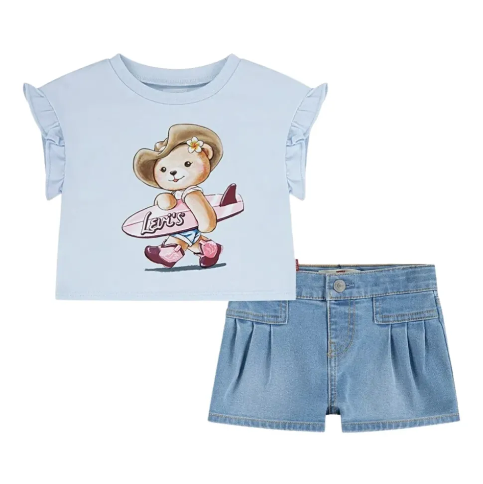 LVG SS Top Pleated Short Set