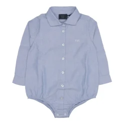 Lys Blå Bomull Bodysuit Skjorte