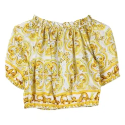 Majolica Cropped Poplin Topp
