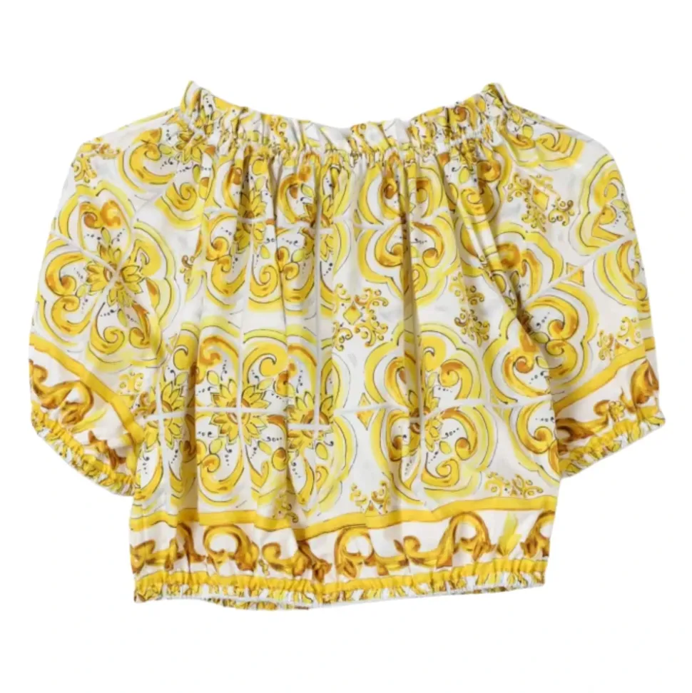 Majolica Cropped Poplin Topp
