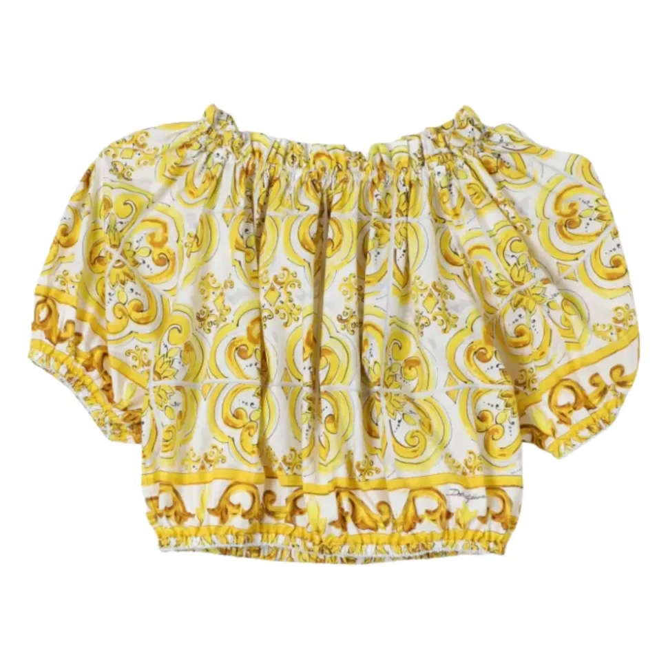 Majolica Cropped Poplin Topp