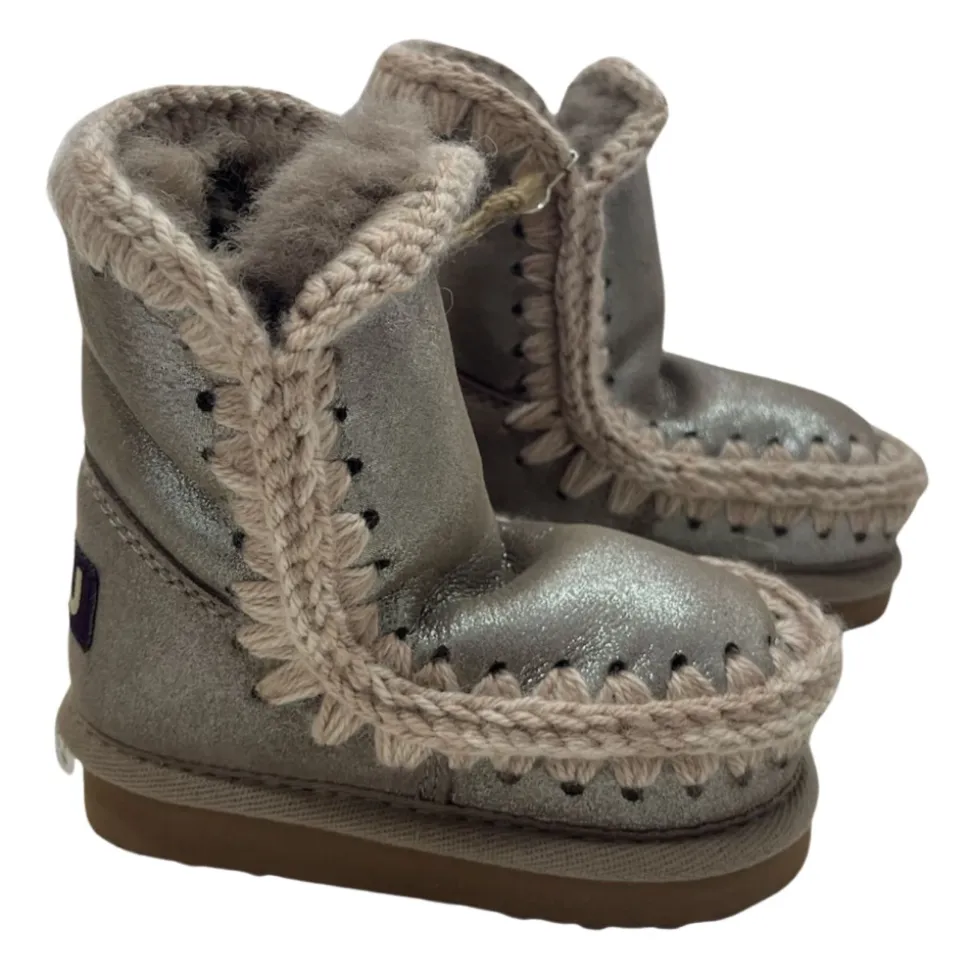 Moderne Grå Lurex Eskimo Sneakers