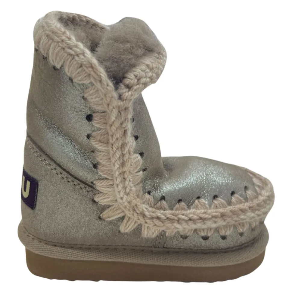 Moderne Grå Lurex Eskimo Sneakers