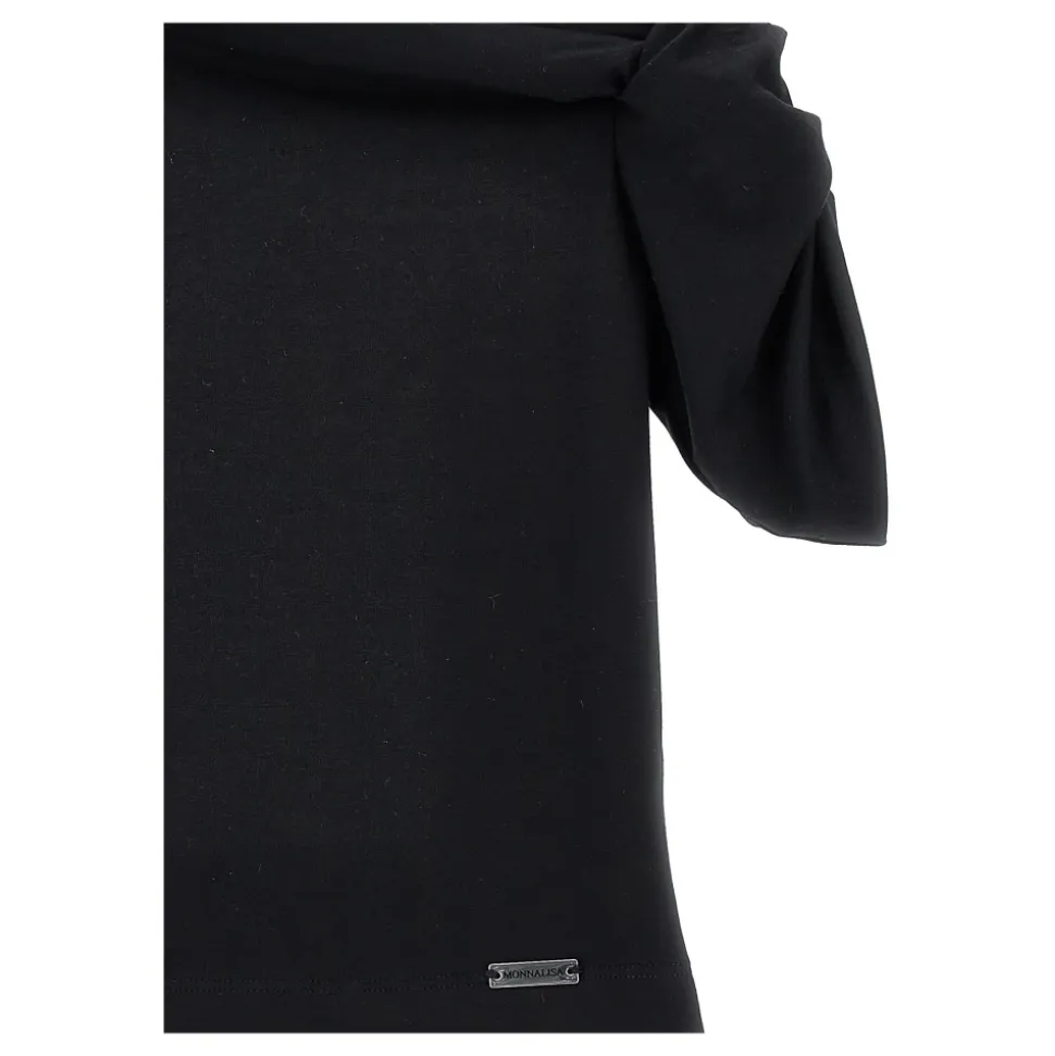 One-shoulder bomulls T-skjorte