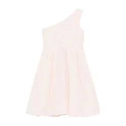 One-shoulder plissert A-line kjole