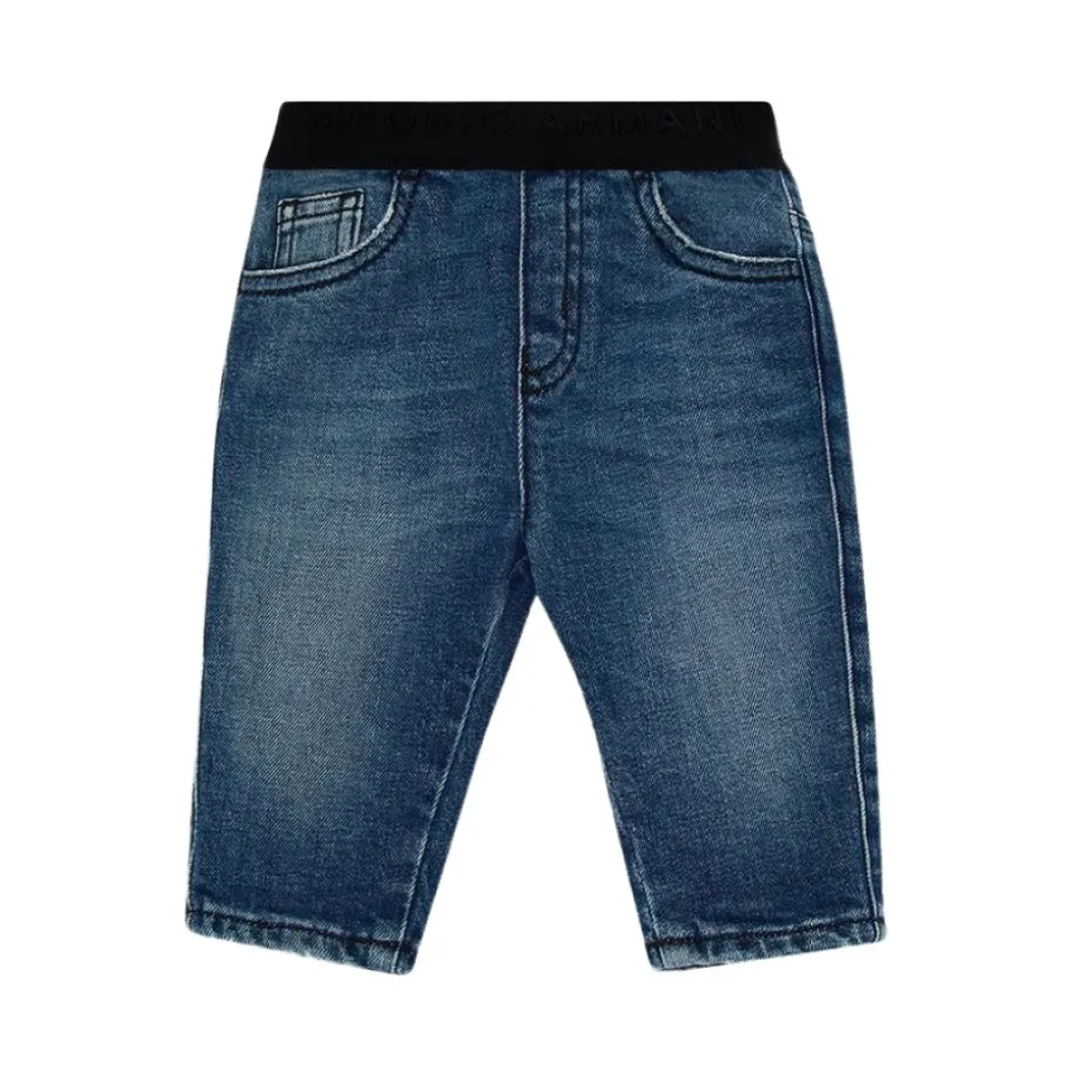 Pantalone con elastico in vita con Logo Jacquard